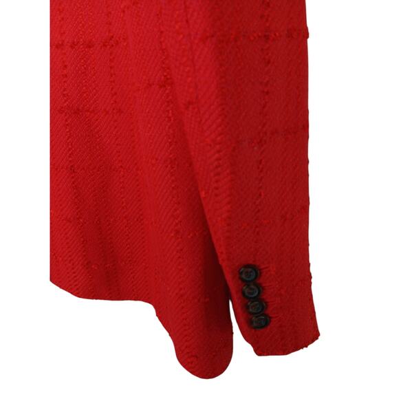 Ann Taylor Red Tweed Blazer Jacket Size 6 Double Breasted Textured Workwear - Picture 12 of 15